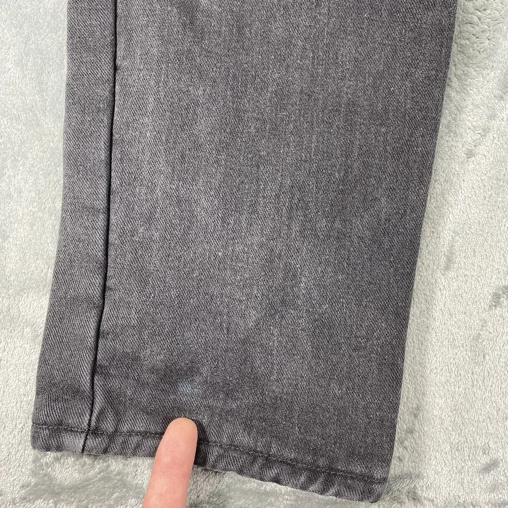 Vtg Lands End Jeans Mens 36 (fit 35x32) Black Fleece Lined Straight Denim *READ*